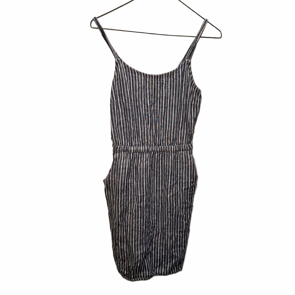 OLD NAVY SL Cami Linen Blue Stripe Spring Dress Size Small